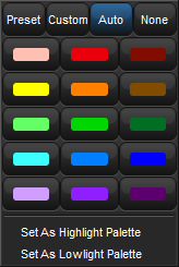 Screenshot fragment, showing color coding menu