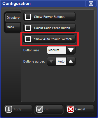 Screenshot fragment, showing the auto color swatch option.