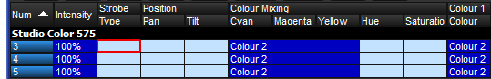 Screenshot fragment, showing parameters set to a colour palette reference [Palette 2].