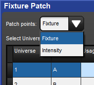 Screenshot fragment of the patch point drop-down menu