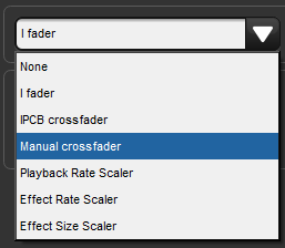 Screenshot fragment of Fader drop down menu of Playback
									Options Master window.