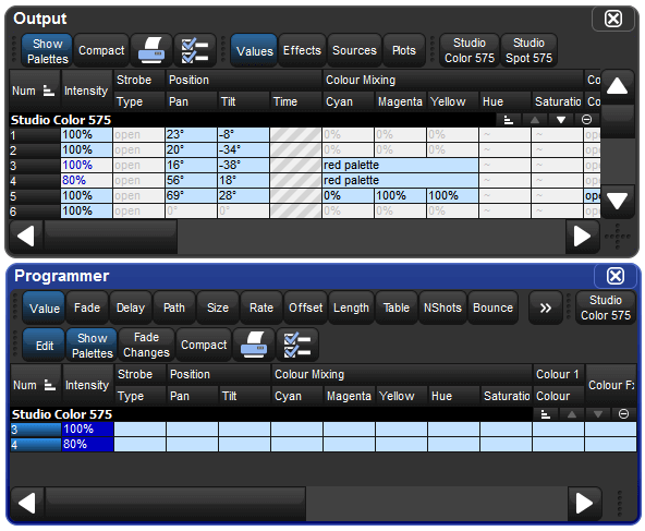 Fragment of Output, before using Live [Red Palette] Intensity Suck syntax.