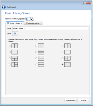 Project Primary Spaces Wizard