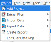 Project Menu, Add Project