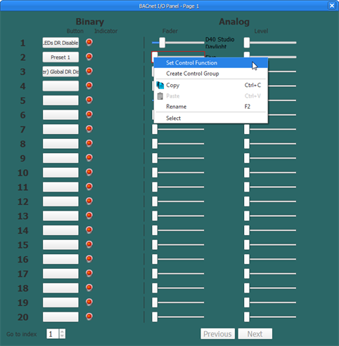 BACnet IO Set Control Function