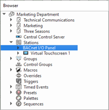 Browser, BACnet IO Panel