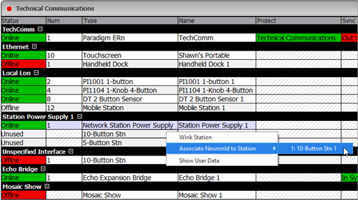 Associate Neuron ID to Station in Device List