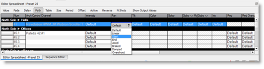 Editor Spreadsheet, Edit Preset Path