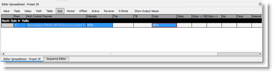 Editor Spreadsheet Edit Preset Size