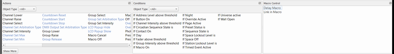 Prefrences, Use Color for Advanced Access Levels, Macro Actions Example