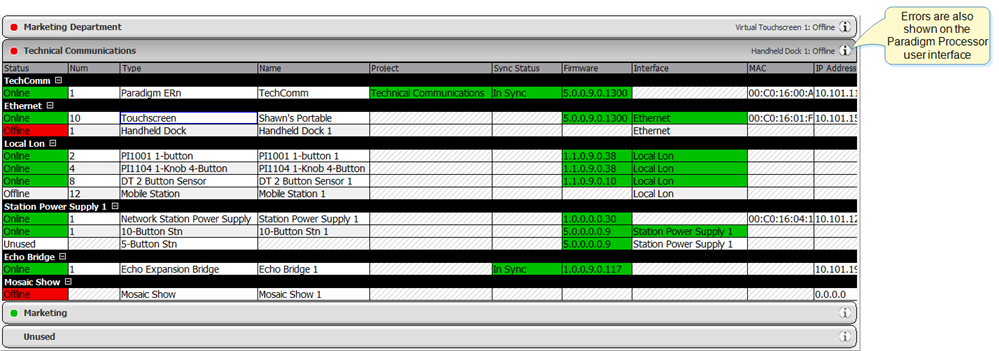 Network View Errors