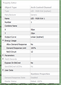 Measured Channel Property Editor