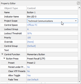 Project Scope Property Editor