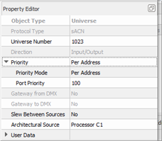 sACN Universe Property Editor