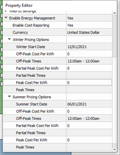 Server Project Pricing Options Property Editor