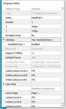 Handheld Dock Property Editor