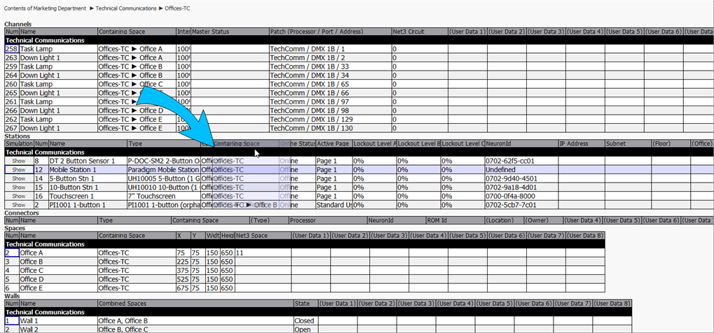 Sheets View, Move Columns