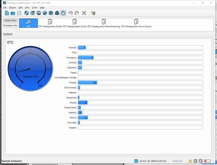 System Estimator Server Project View