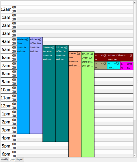 Timed Events, Daily View